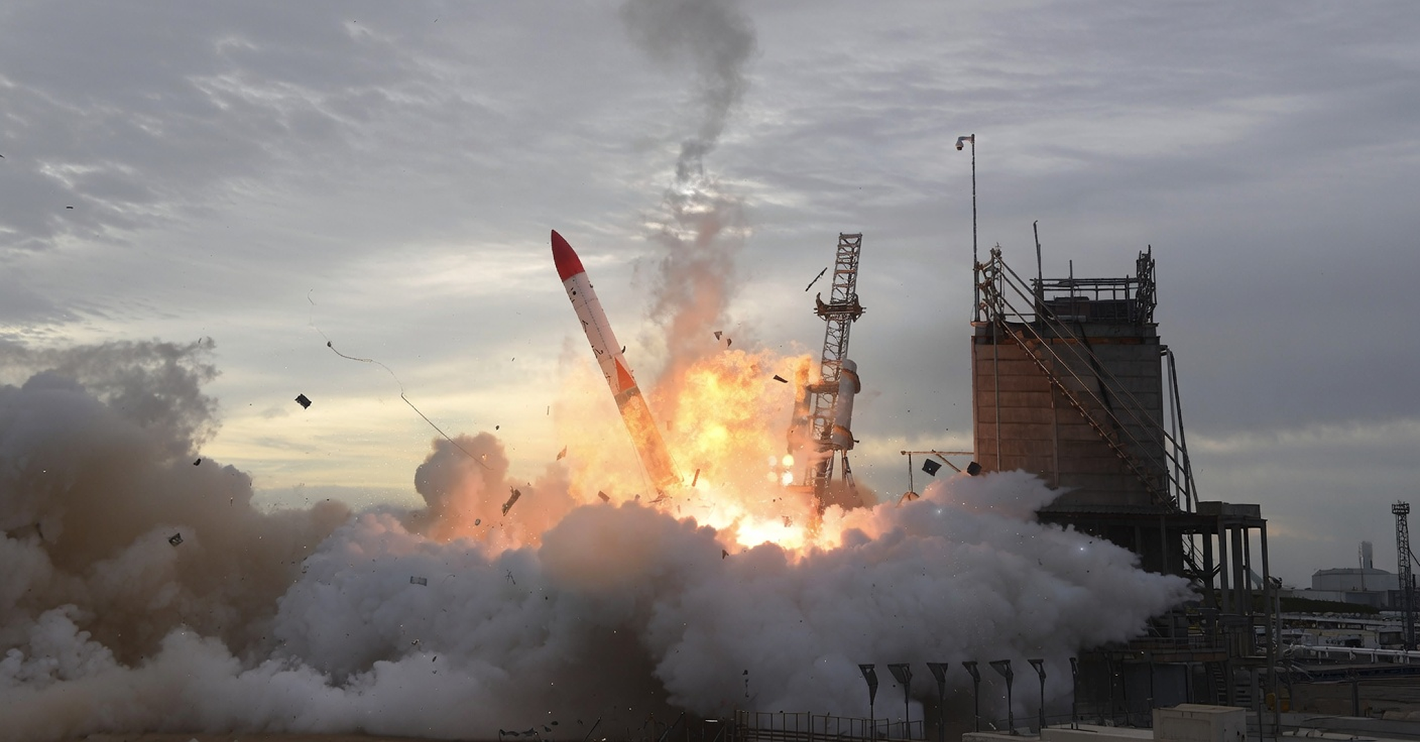 A rocket exploding during launch